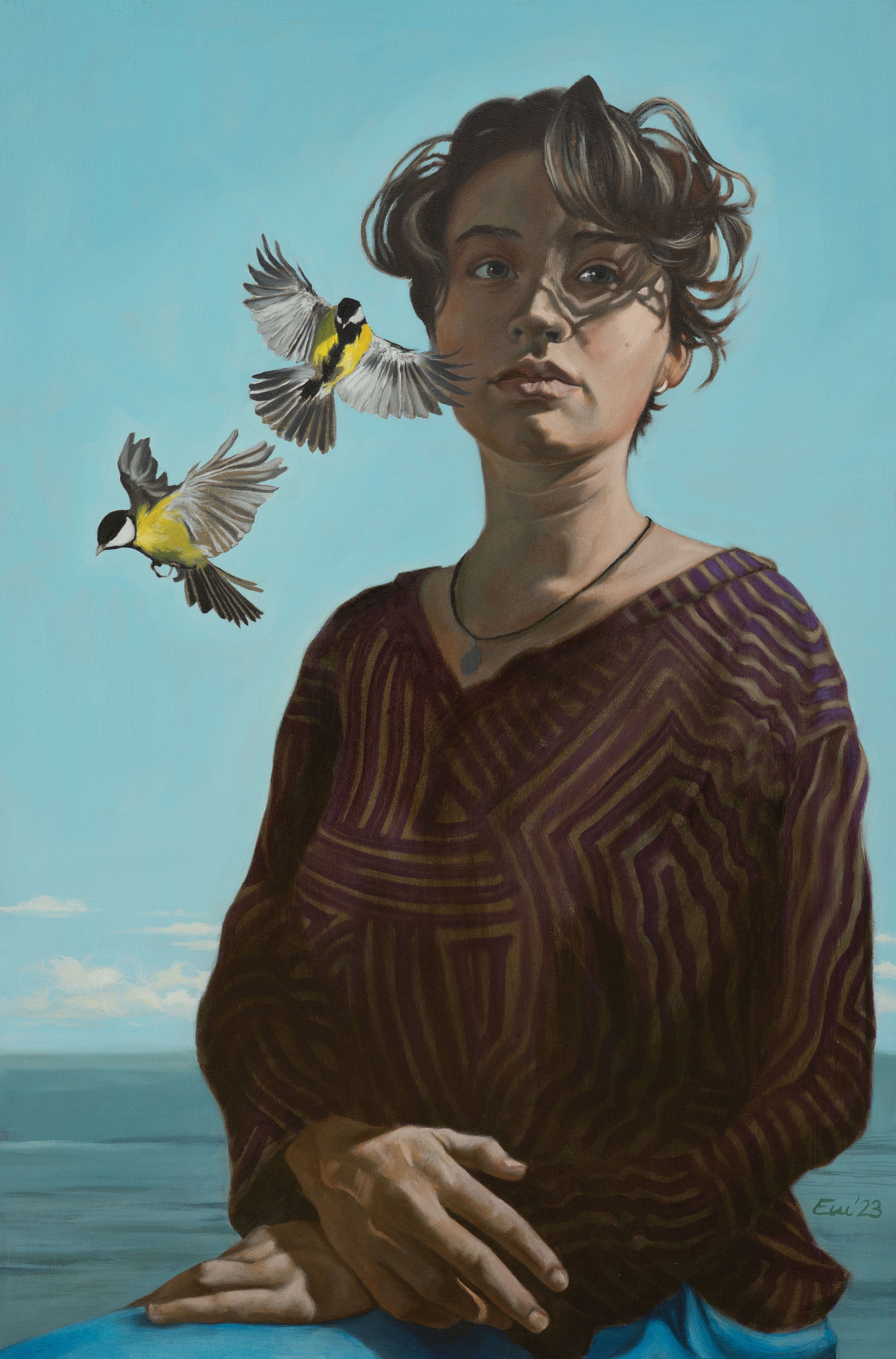 Portret dziewczyny na tle morza