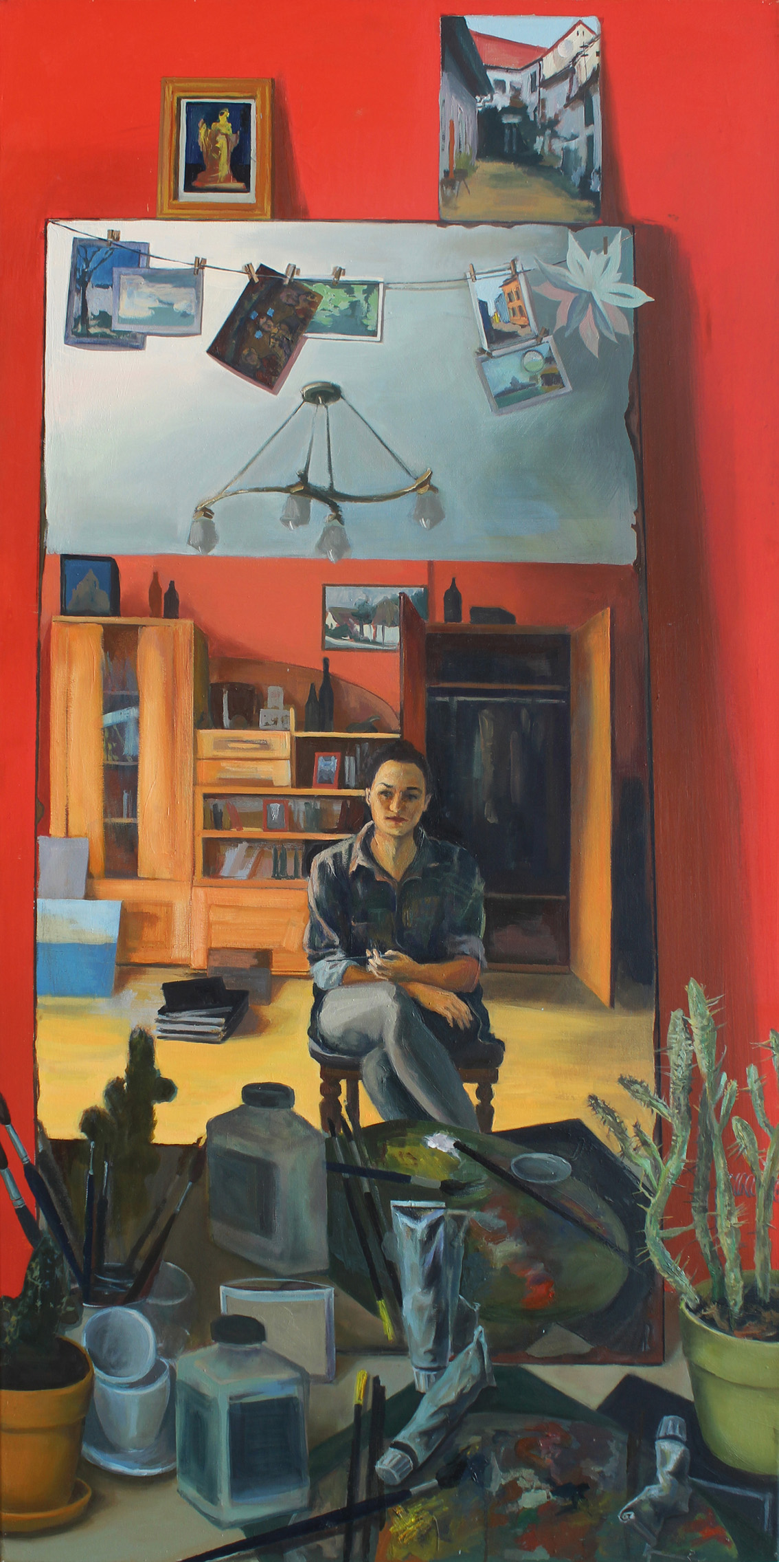 Autoportret w czerwonym pokoju