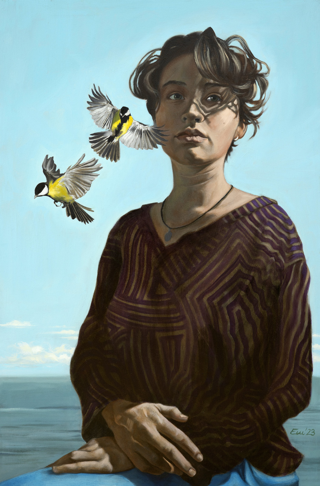 Portret dziewczyny na tle morza