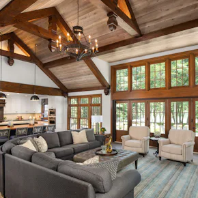 vaulted living room design