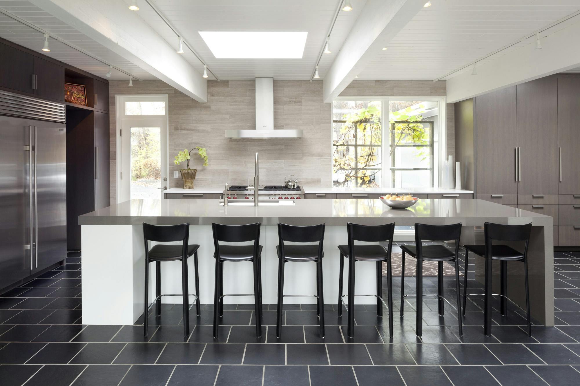 Beautiful modern kitchen with large center island.