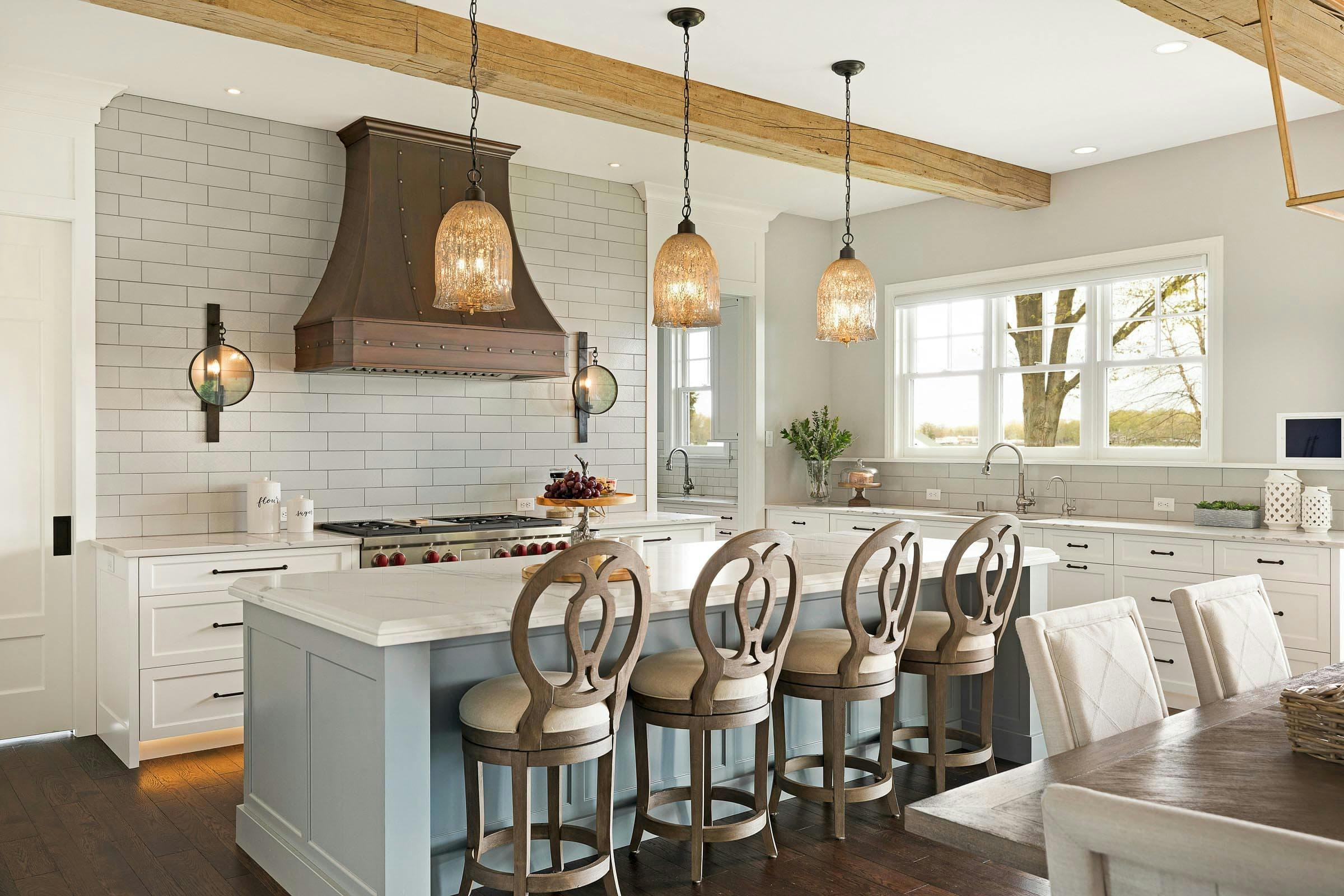 kitchen with a great mix of finishes plus touches of gold
