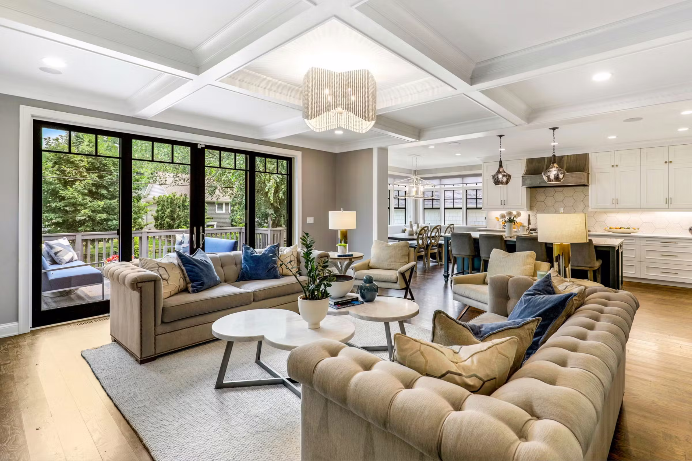 Living room and kitchen with modern design Living room and kitchen with modern design