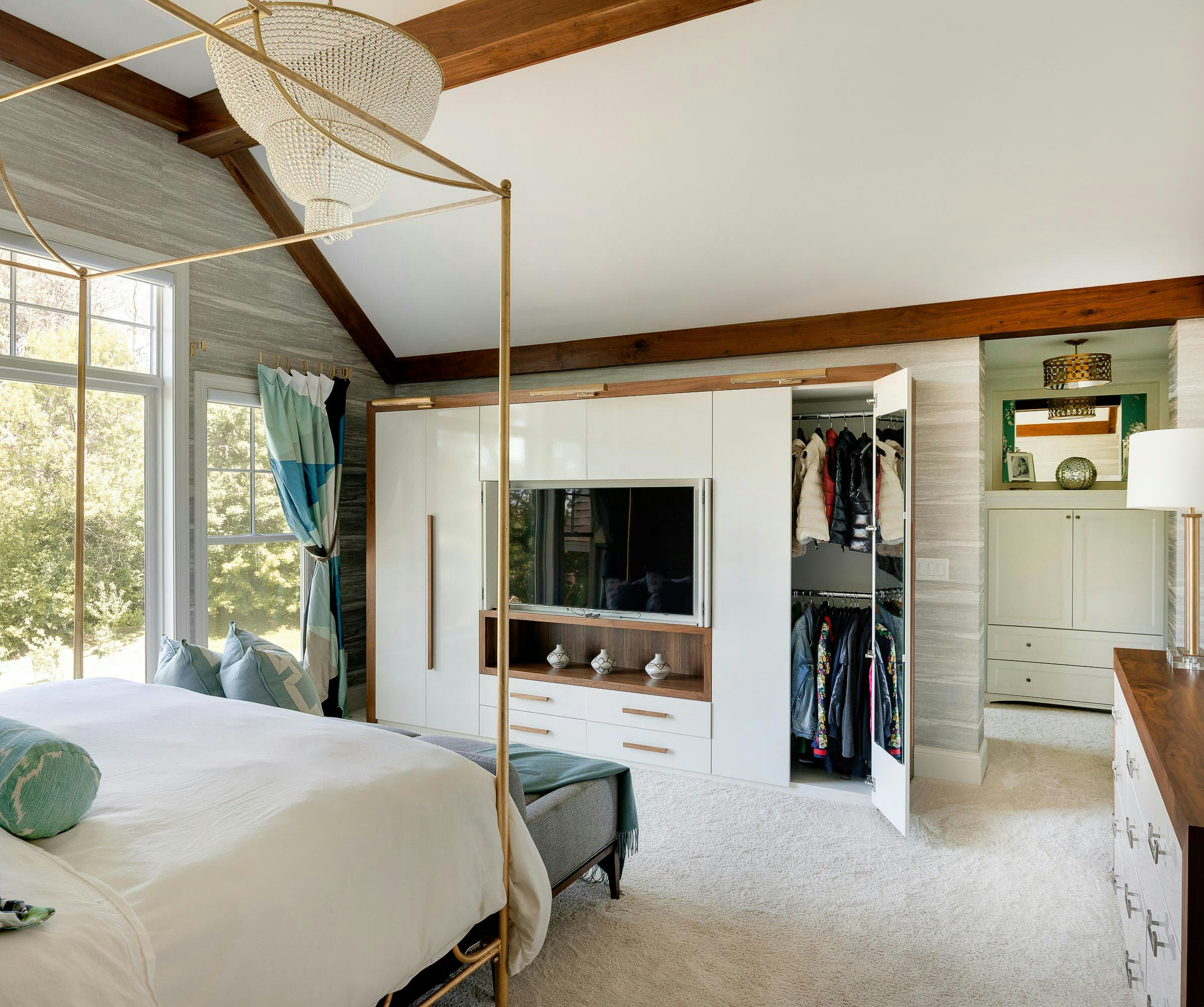 owner's bedroom, open custom built-in closet with great storage options