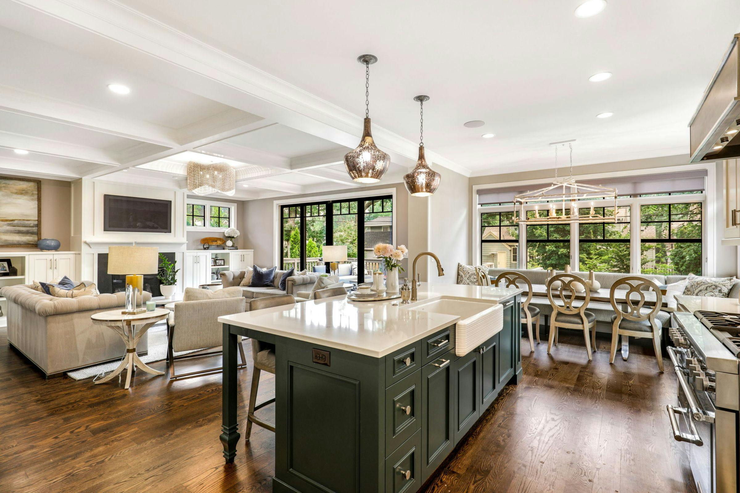 open concept living room and kitchen