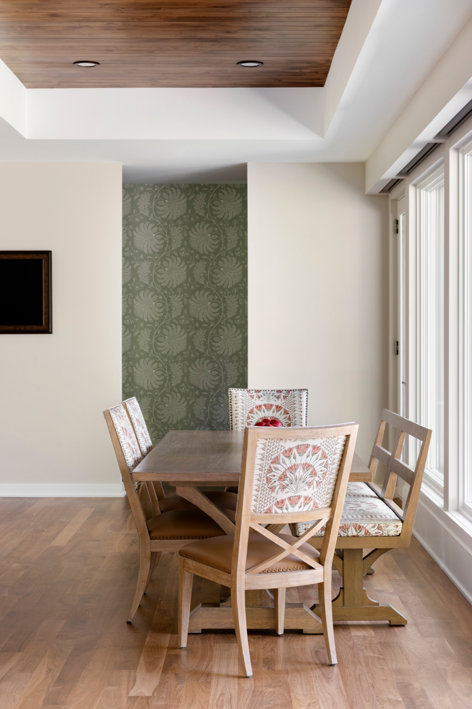 dining set with custom bench and new hallway access point