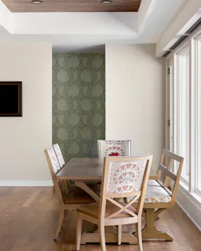 dining set with custom bench and new hallway access point