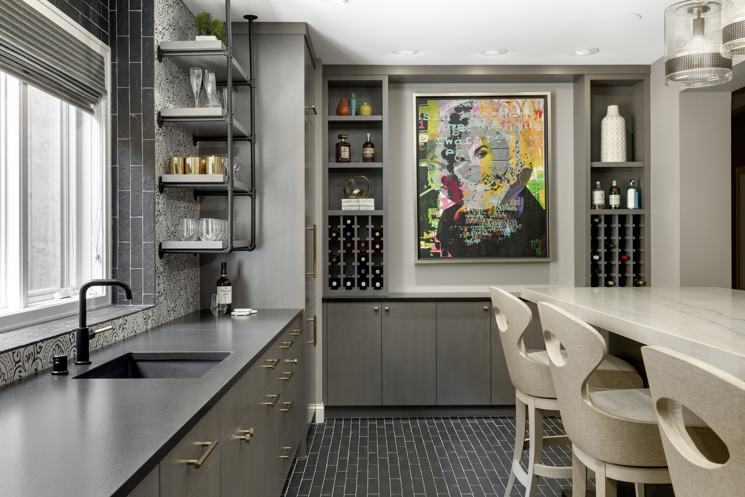 luxury kitchen design in gray and sand