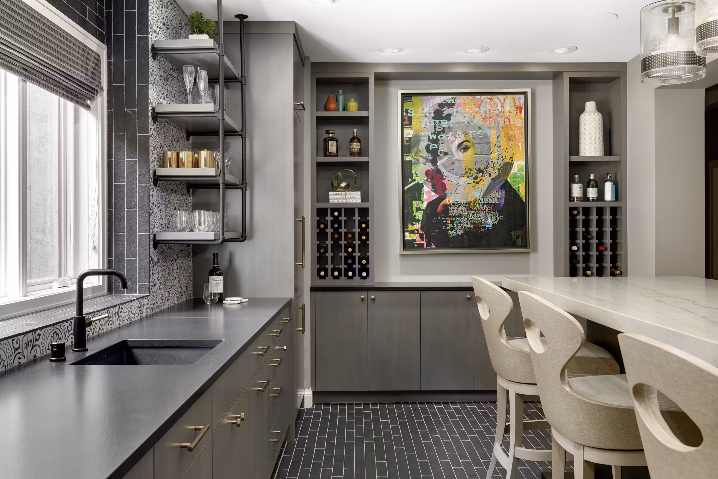 contemporary gray kitchen