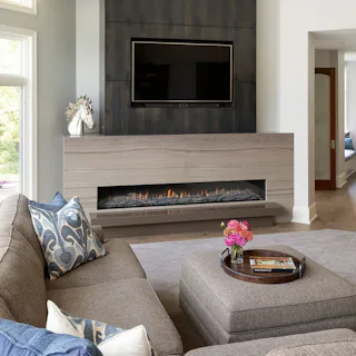 modern living room fireplace surround