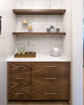 white and wood butler's pantry