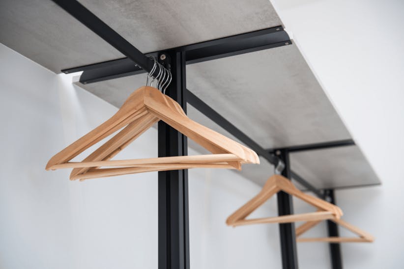A picture of a clothing rail