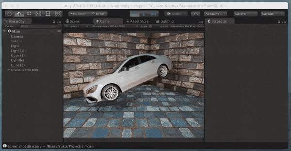 Example image of car in the Unity game engine.