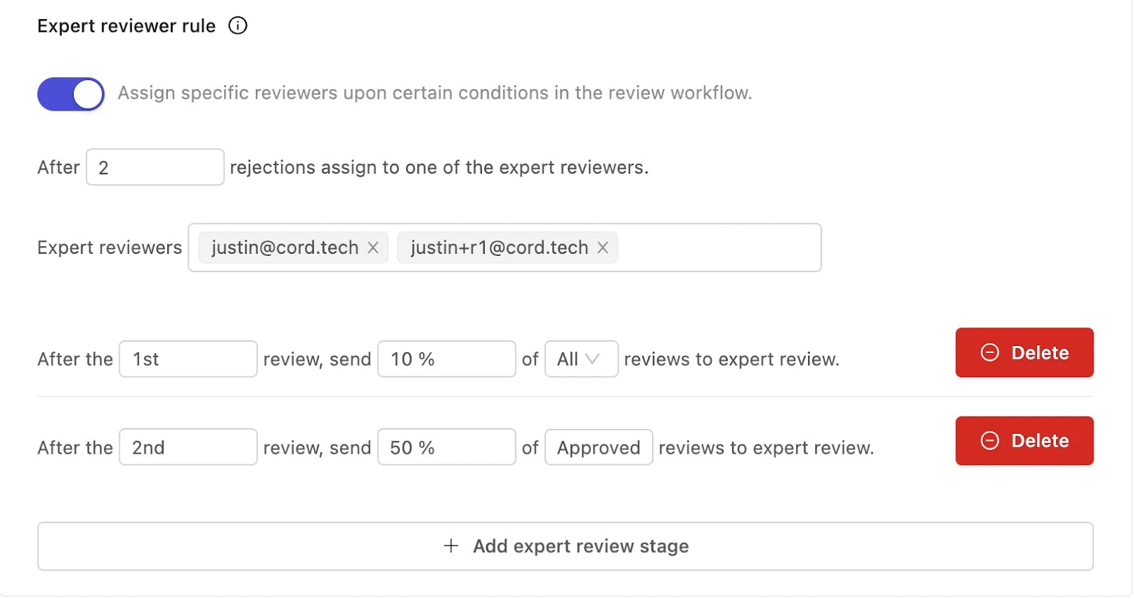 Expert review workflow