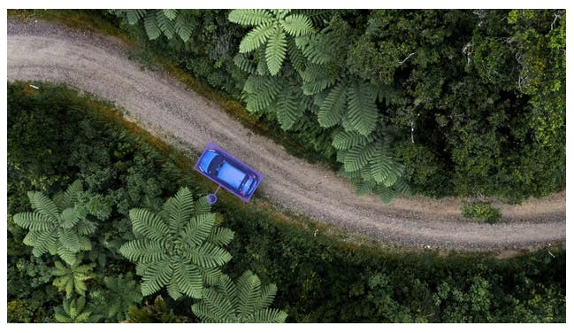 An example of a car being tracked in an image/video frame