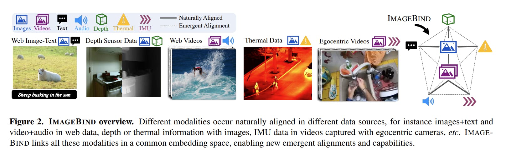 Graphic showing the various modalities that can be used with mageBind.