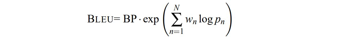 BLEU calculation