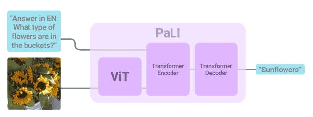 PaLI (Pathways Language and Image) computer vision model example 