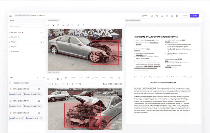 Annotating of document, image and video in Encord