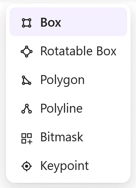 Types of Annotations in Encord from platform UX