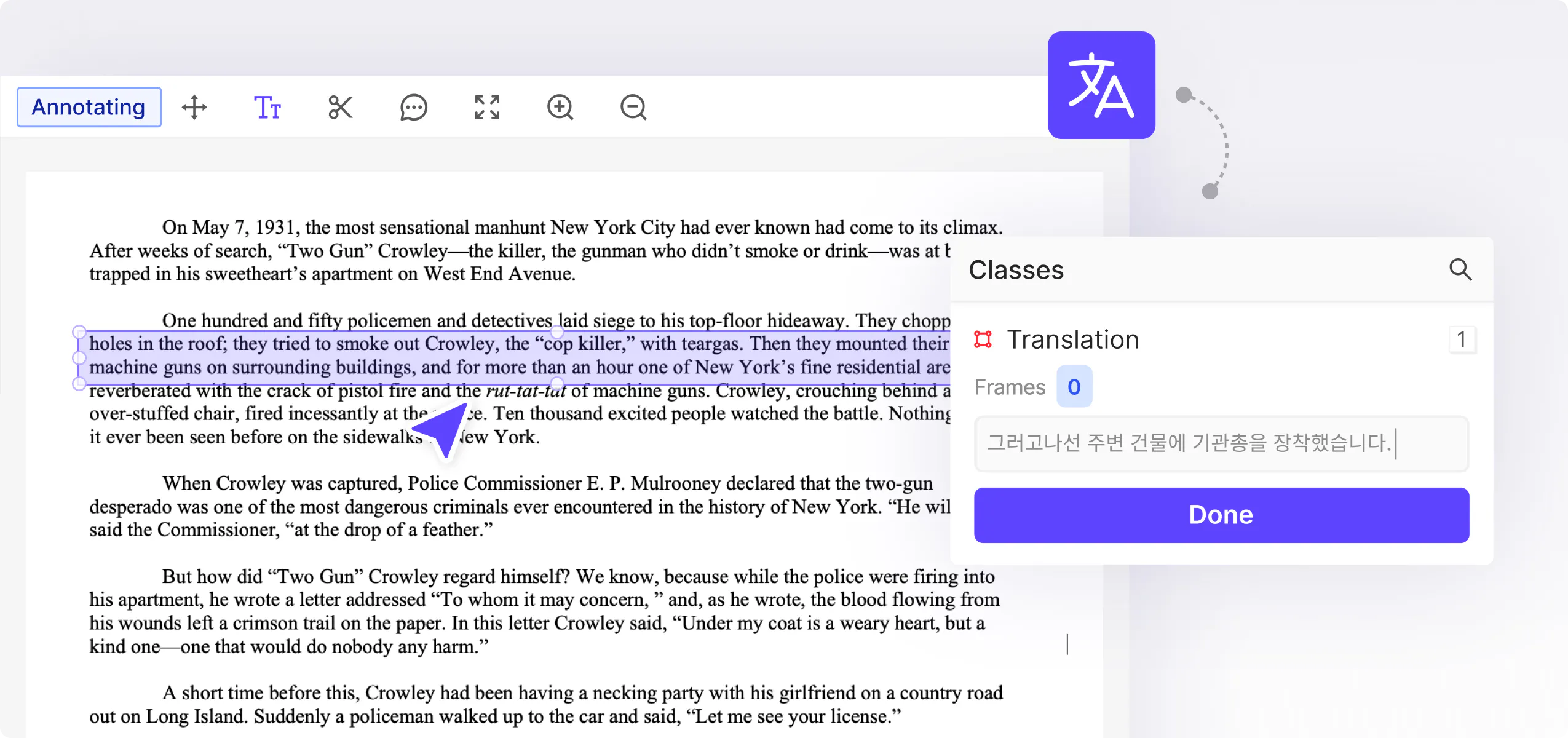 Docs & Text Annotation Tool & Data Curation Platform for AI