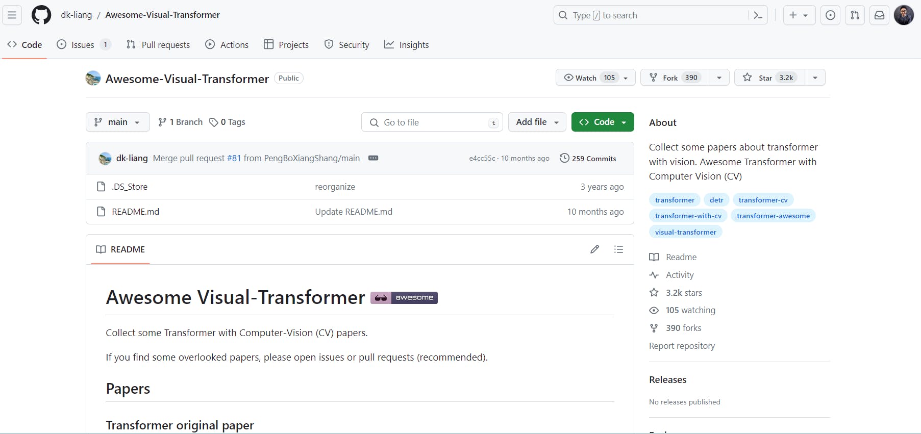 Awesome-visual-transformer repository