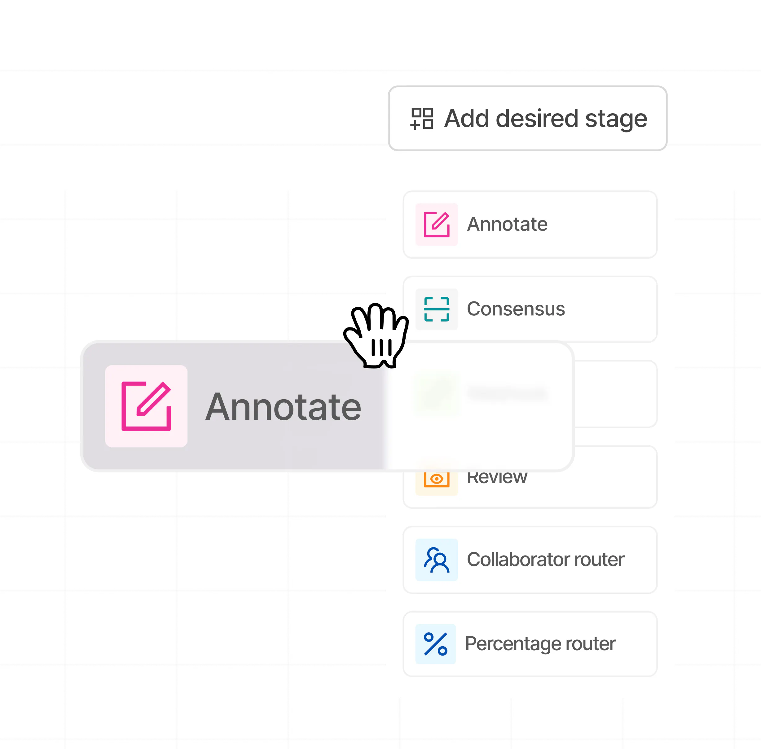 build custom workflows with no-code asset