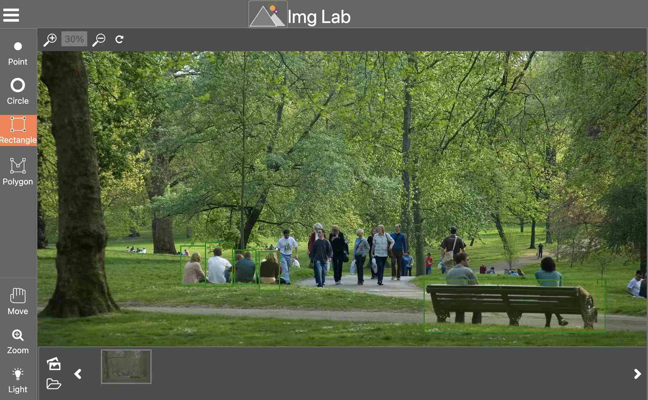 Screenshot of Img lab open source image annotation tool