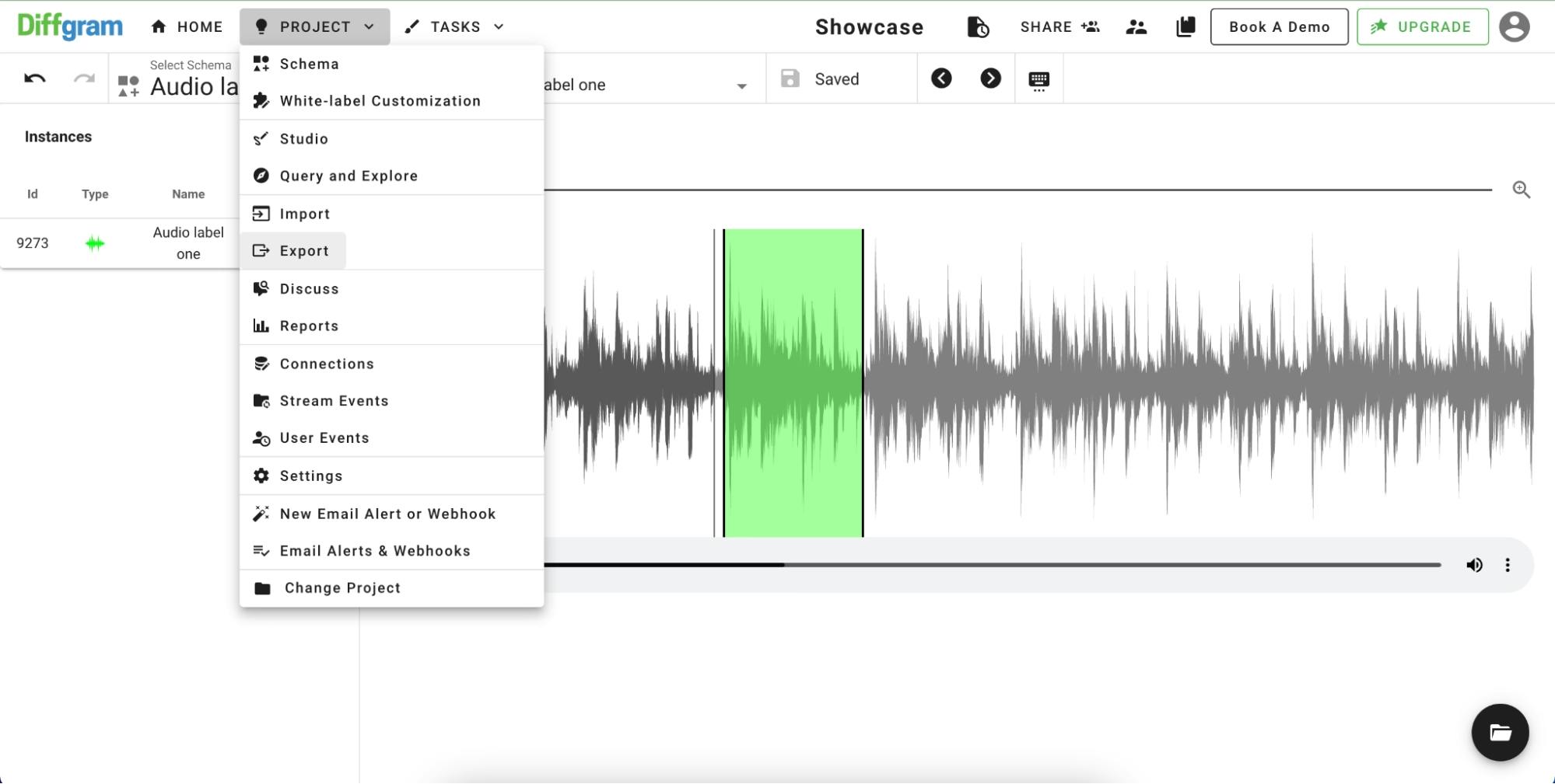 Diffgram audio annotation tool 