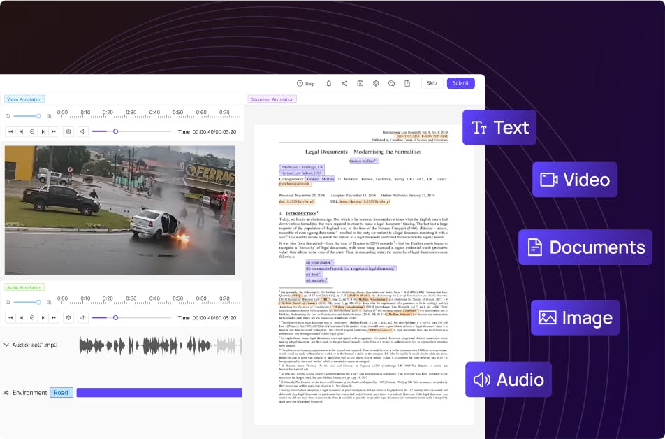 Analyze and annotate multimodal data in one view Asset