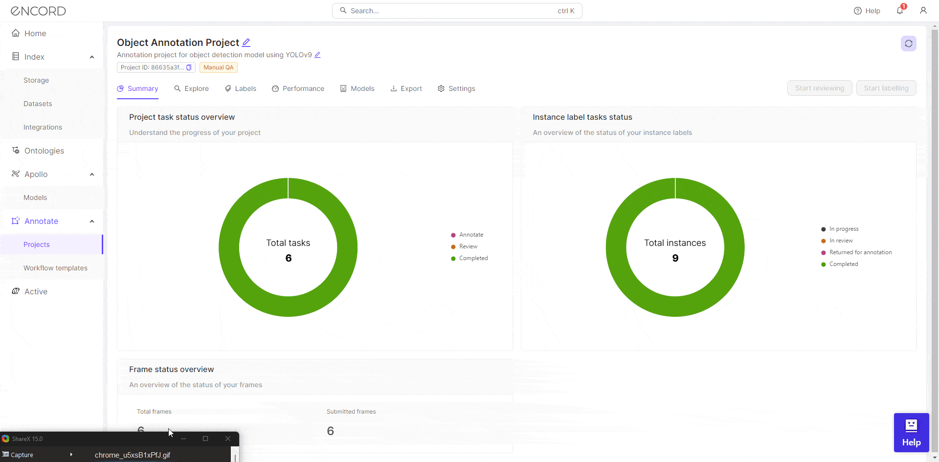 Exporting annotations on Encord