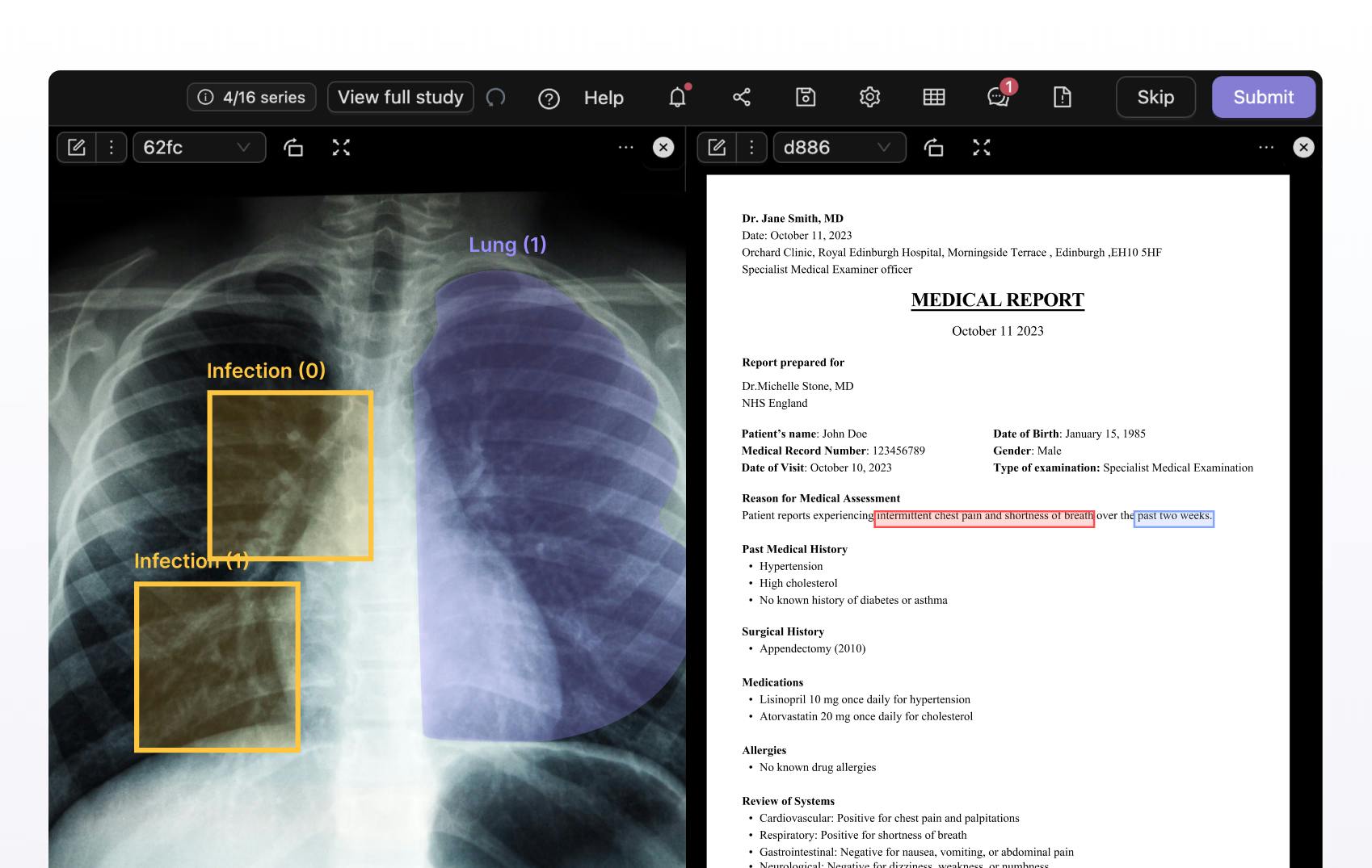 Multimodal healthcare use case asset