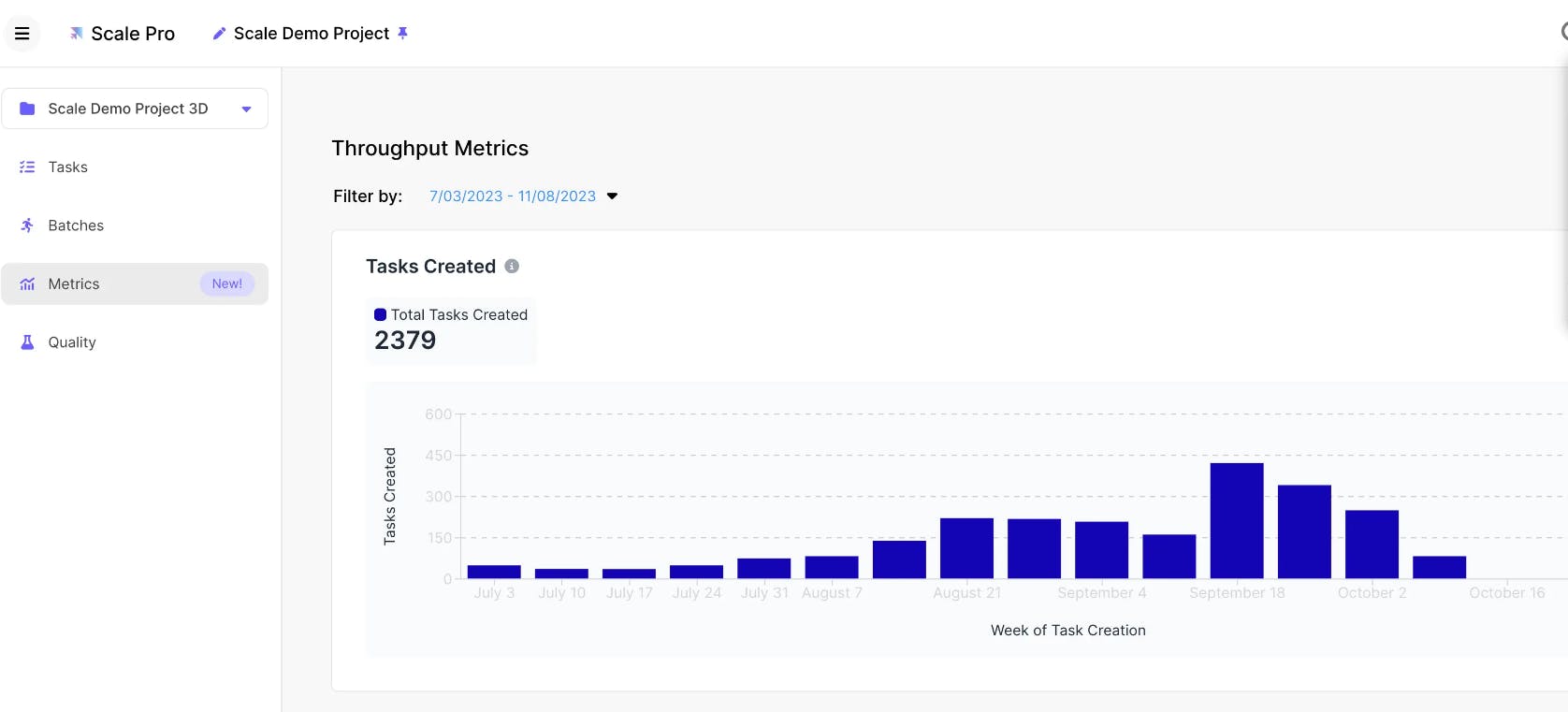 ScaleAI platform screenshot