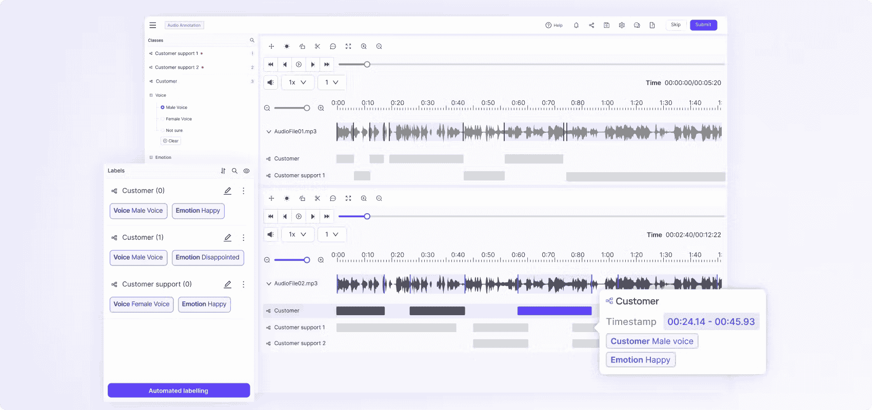 Label complex audio using Flixble Ontologies