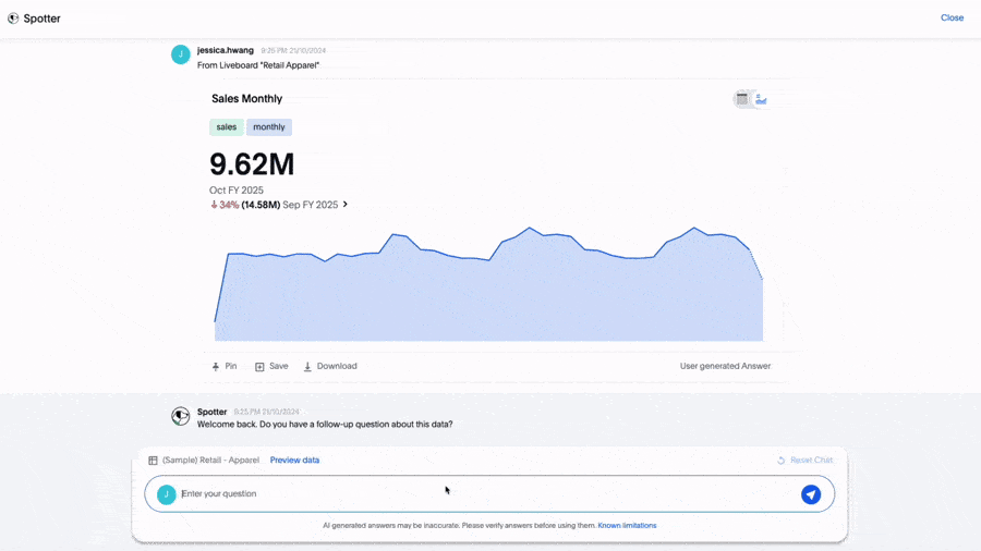 ThoughtSpot Data Visualization tool