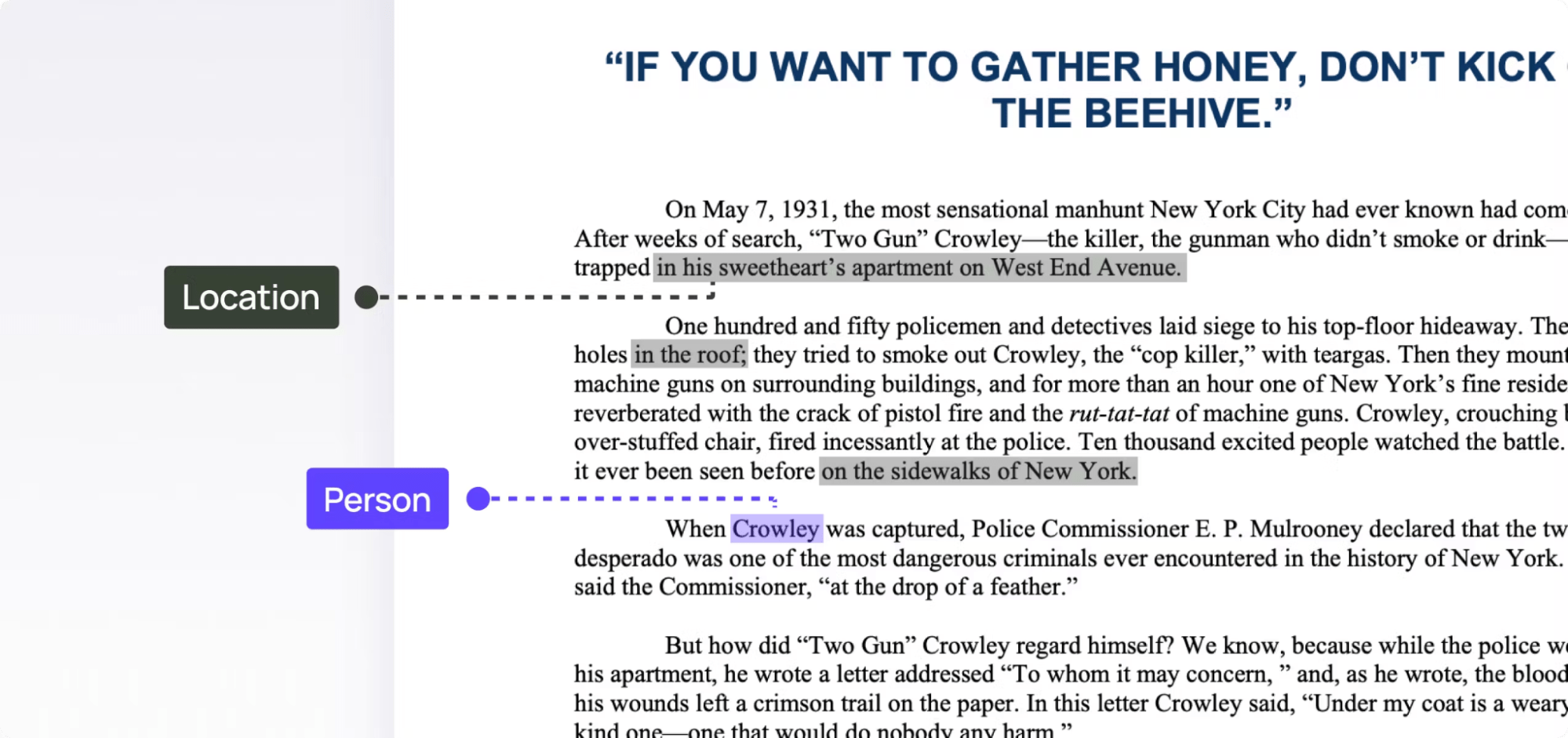 Text annotation using Encord
