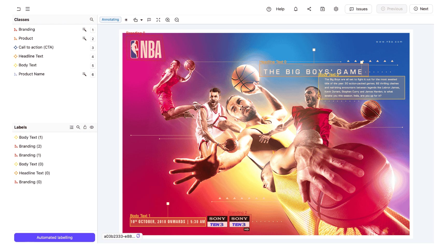 Data annotation of Ad