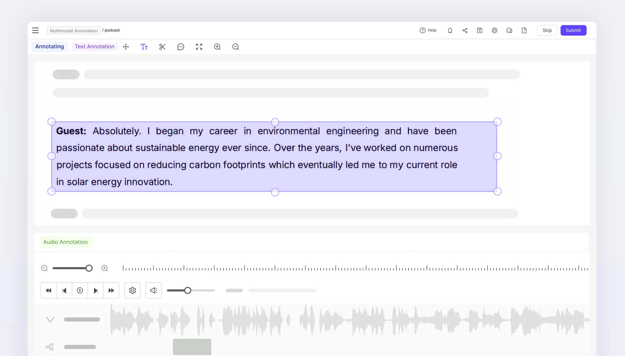 Multimodal audio annotation