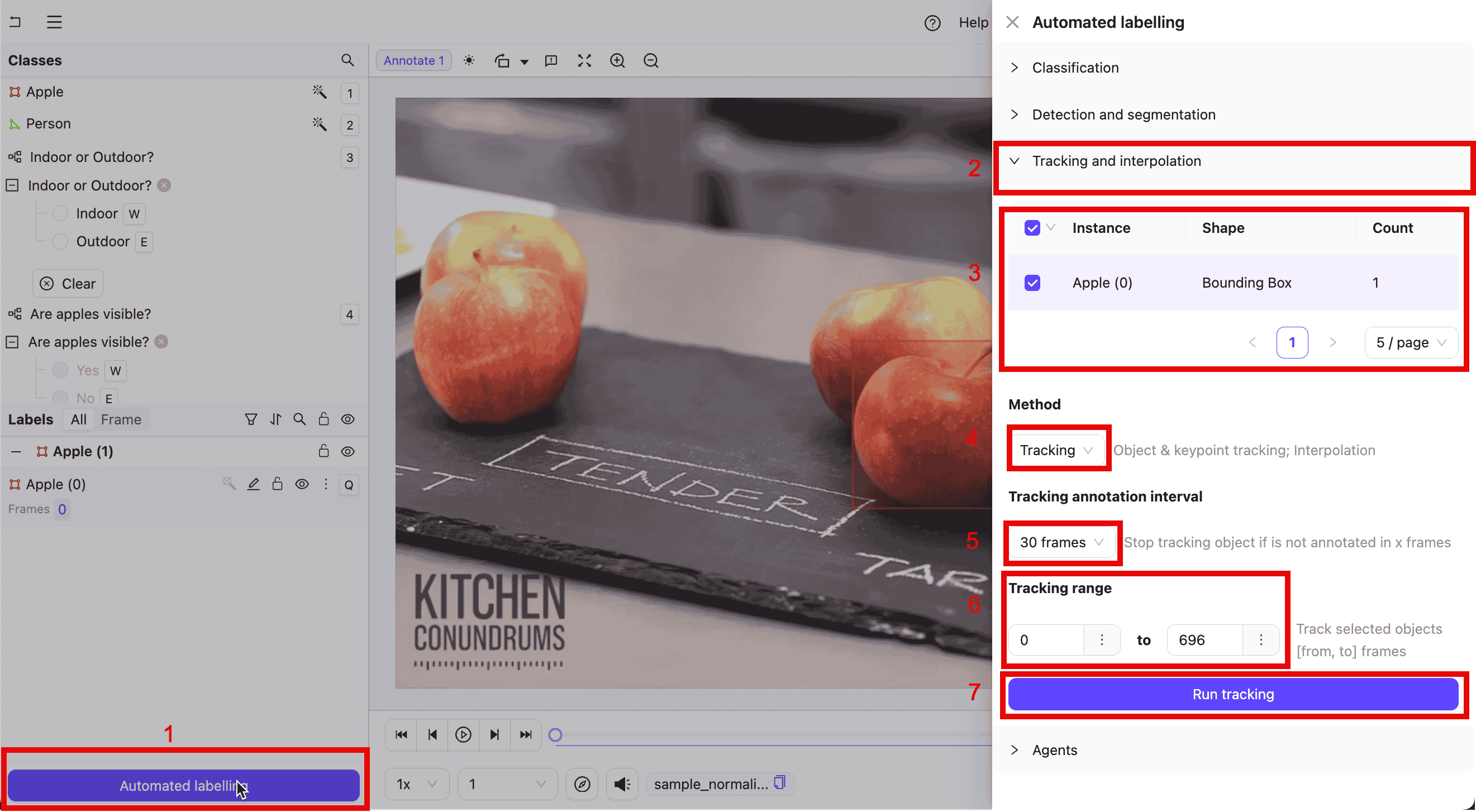 Encord video annotation tracking