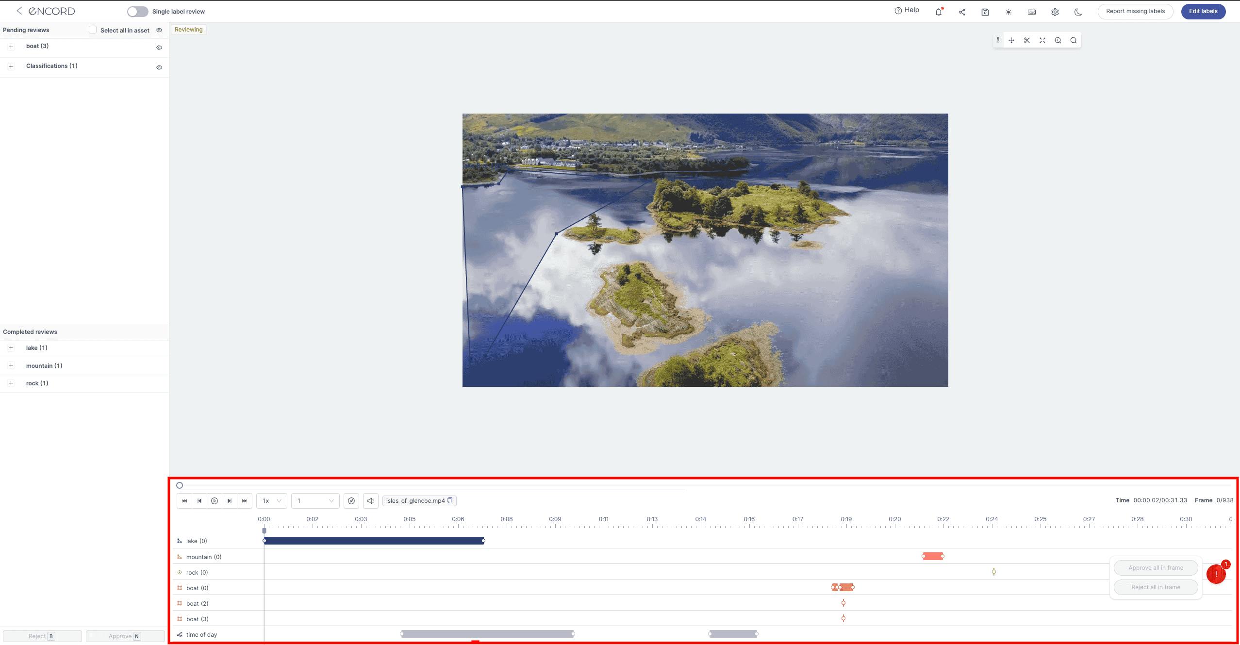 encord video annotation editor timeline