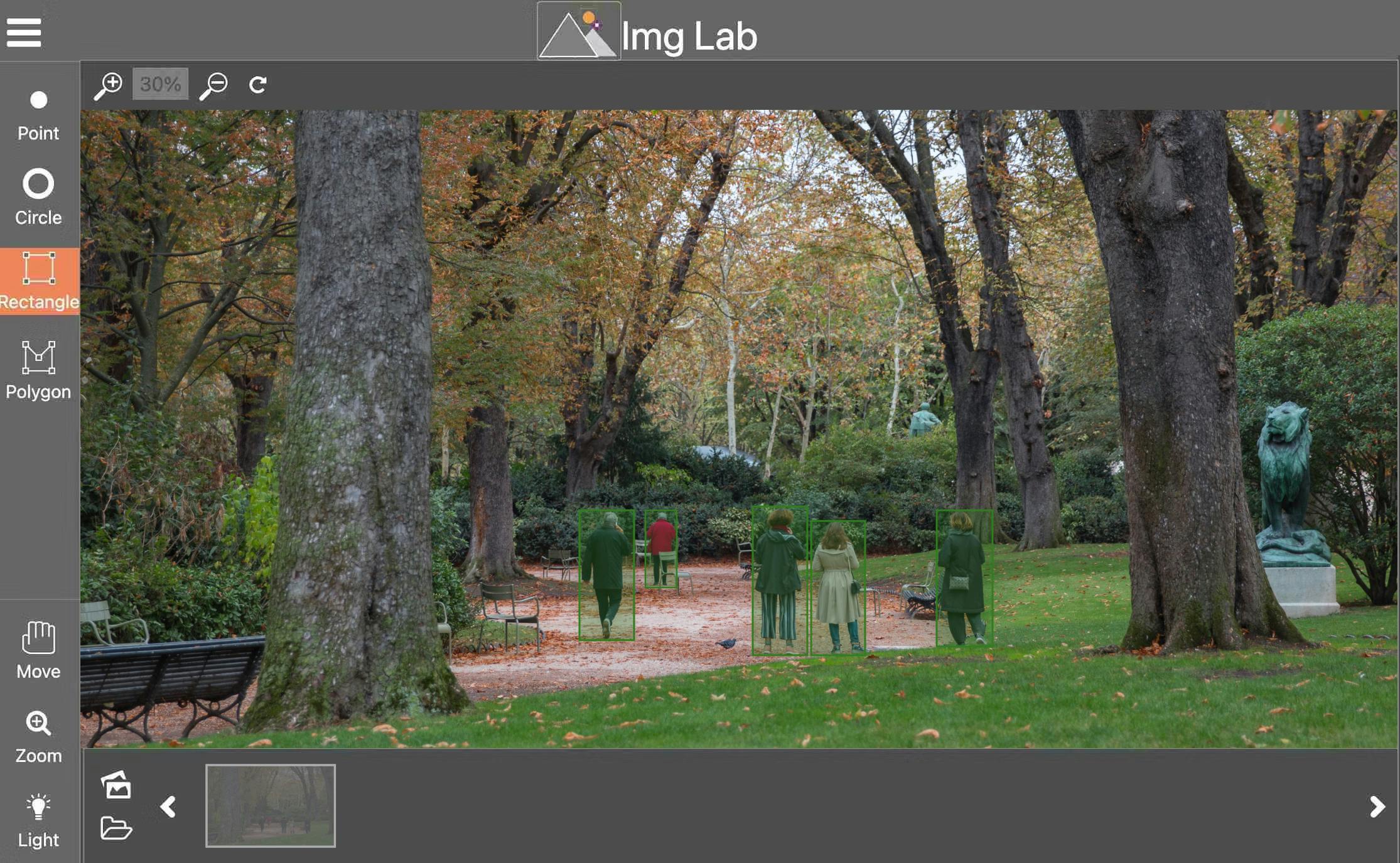 Screenshot of Img lab open source image annotation tool