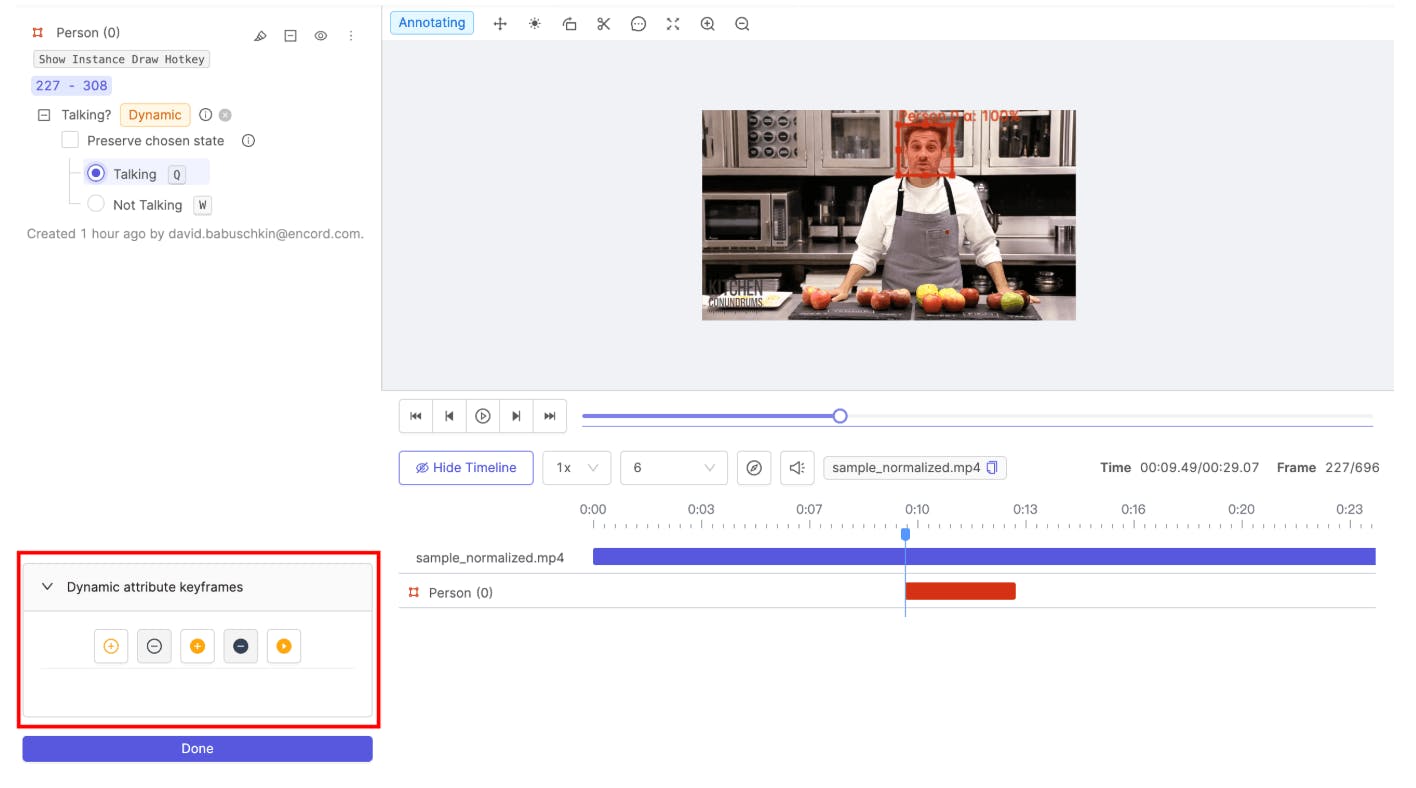 dynamic attributes in Encord platform