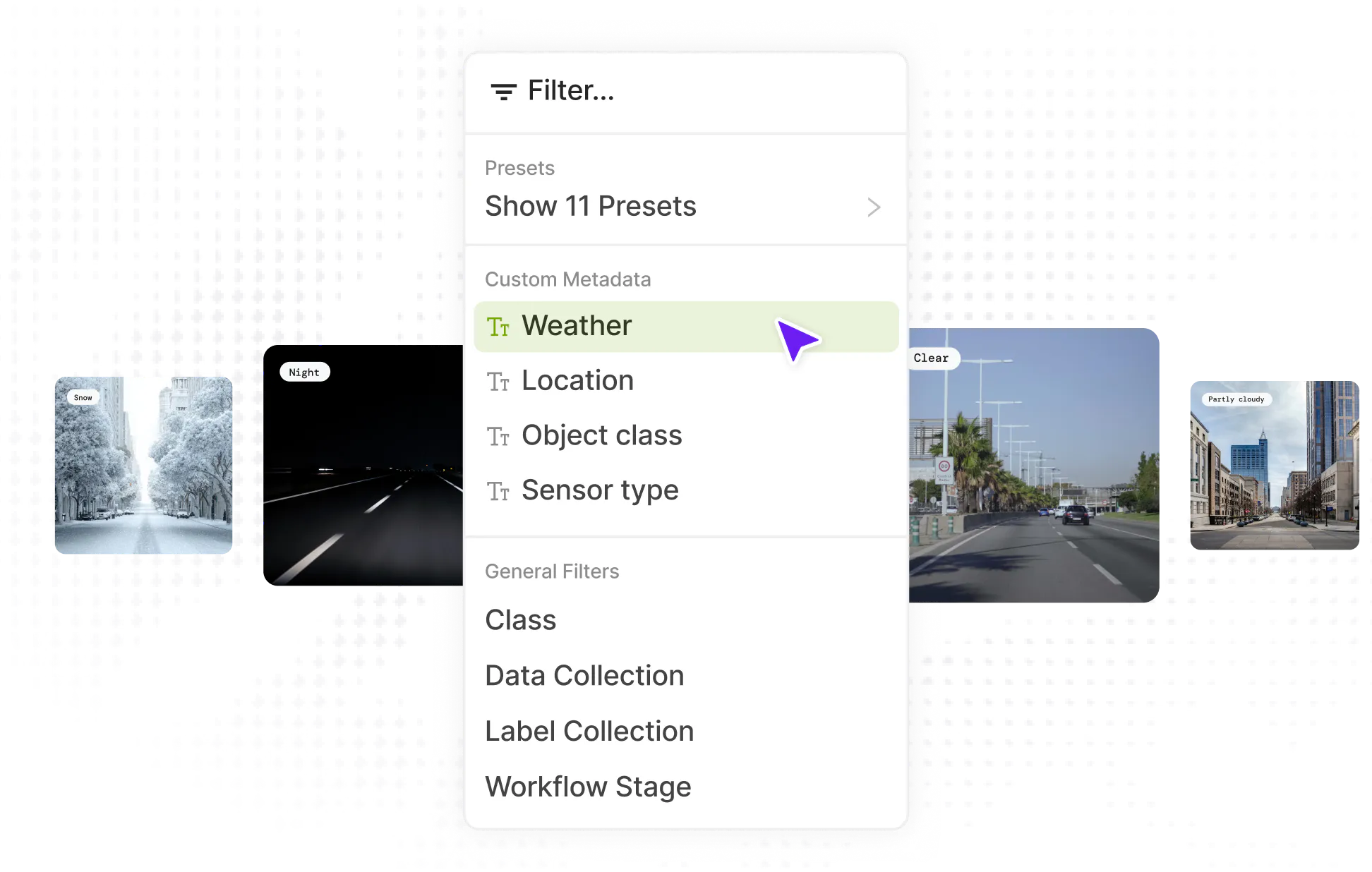 filter with custom metadata