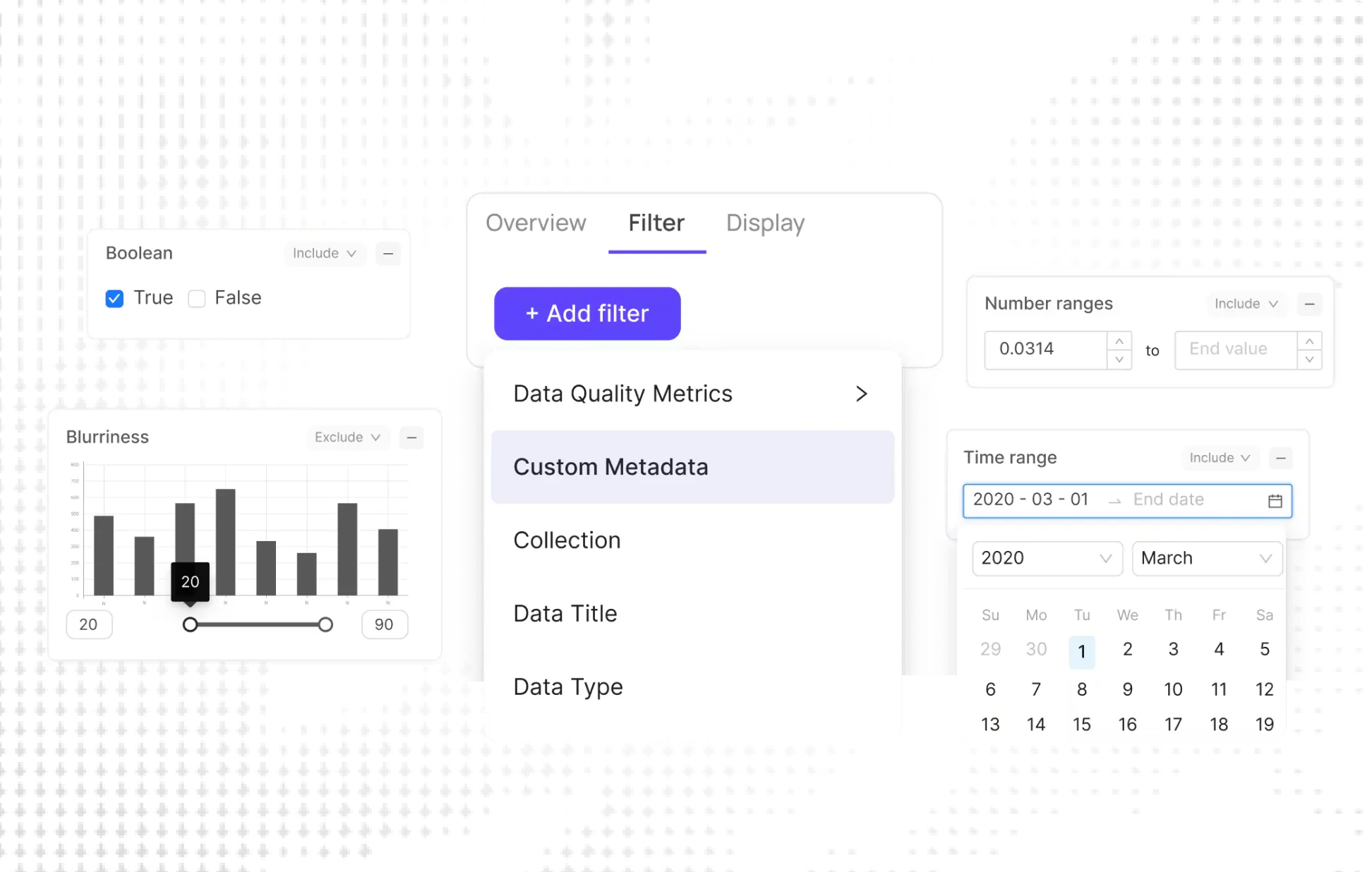 Filtering methods in Encord