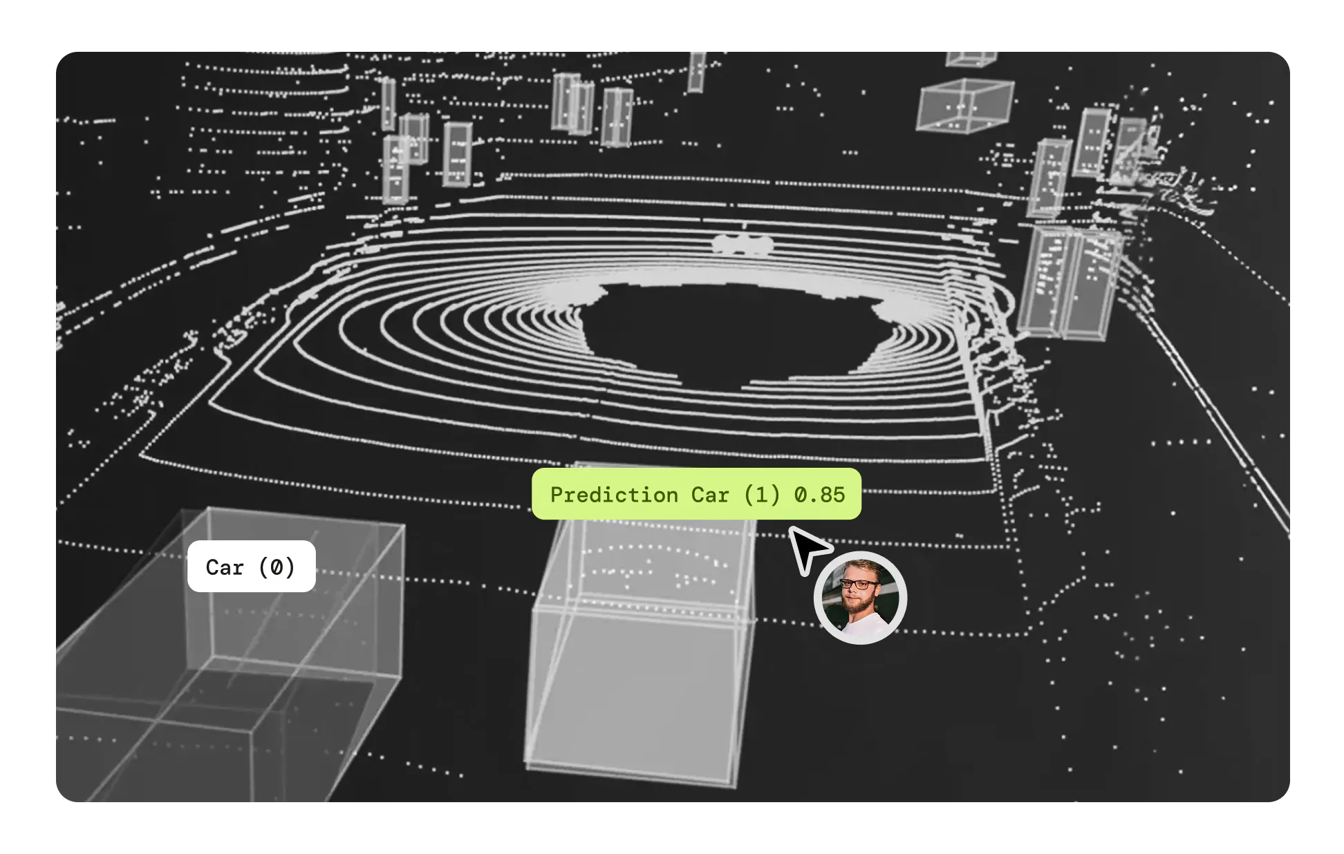 AI prelabels on self driving LiDAR scene
