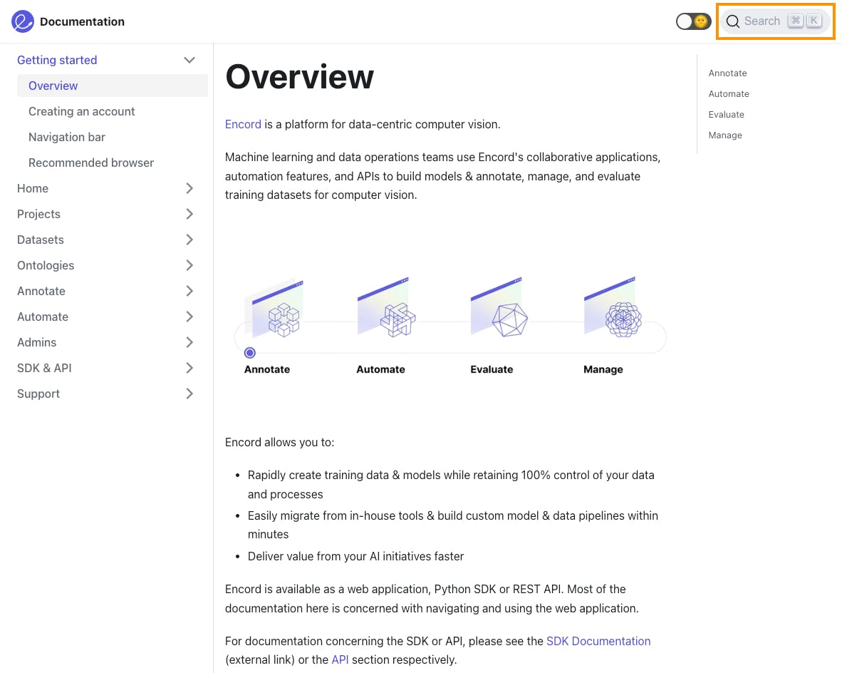 Overview of encord annotate documentation