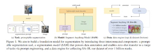 Image displaying the foundation model architecture for the Segment Anything (SA) model