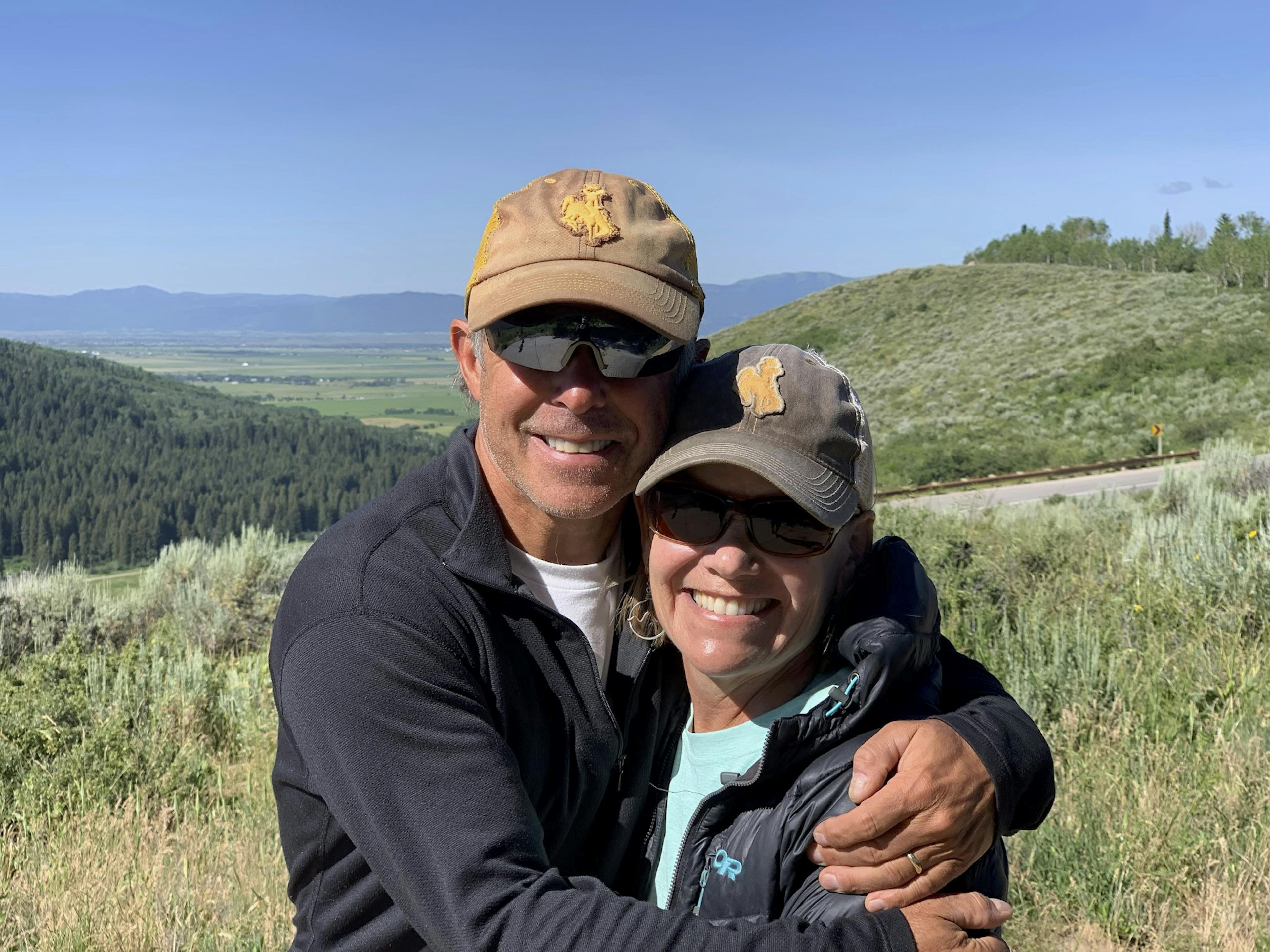 Matt Ward and Beth Ward hiking in the Tetons