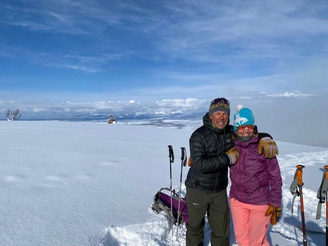 photo of Matt and Beth Ward skiing.