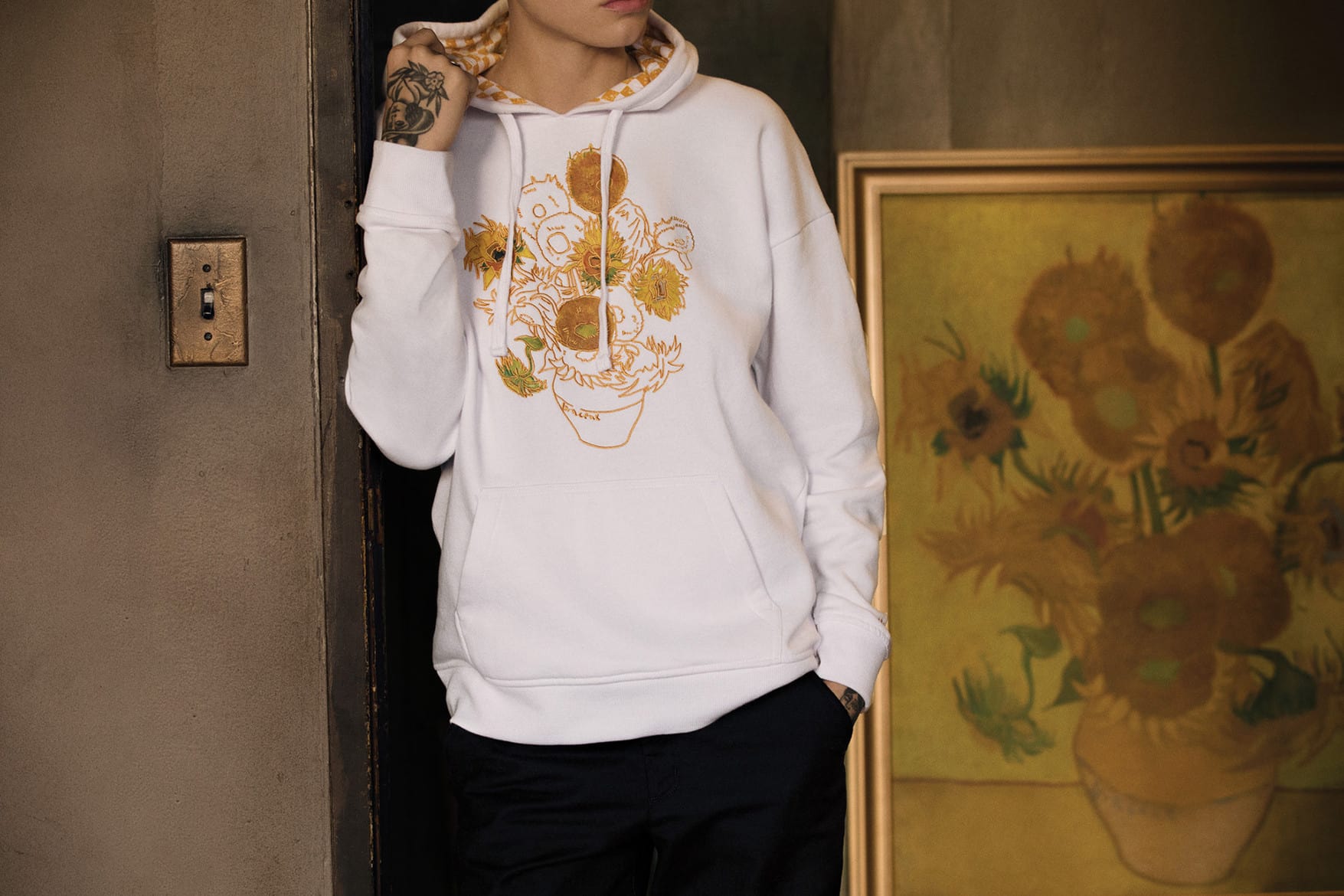 vans x van gogh skull hoodie